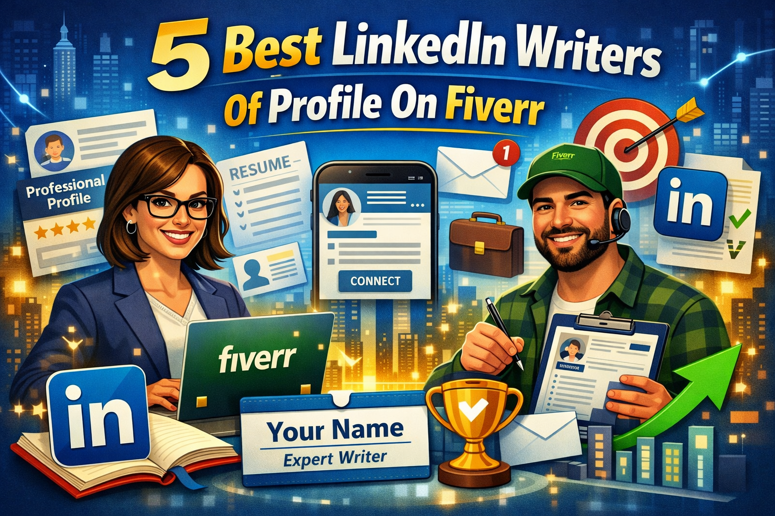 5 Best LinkedIn Writers Of Profile On Fiverr That Attracts Recruiters (2026 Review) linkedin writers of profile
