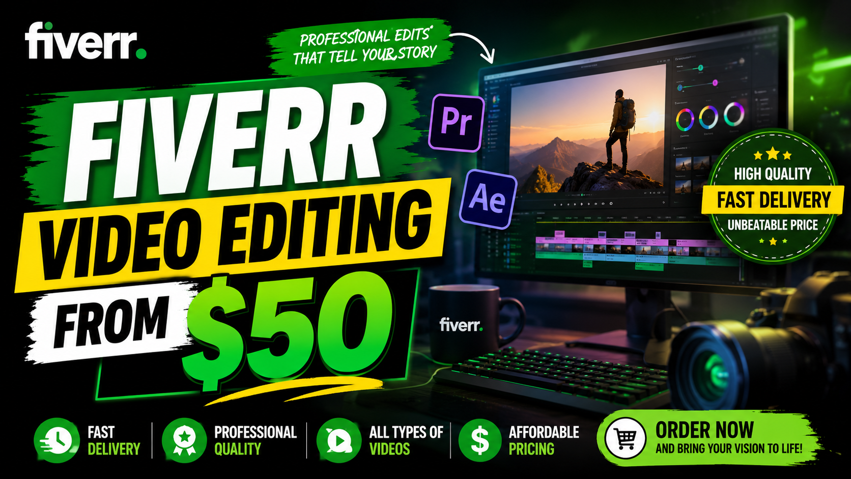 Fiverr Video Editing From $50: Get Pro Videos Without Hiring Full-Time fiverr video editing
