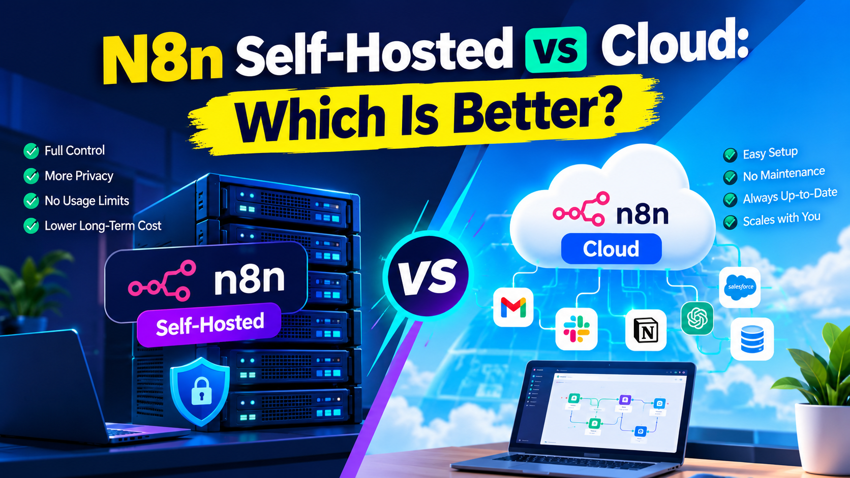 N8n Self-Hosted vs Cloud: Which Is Better for Your Business? n8n self hosted vs cloud